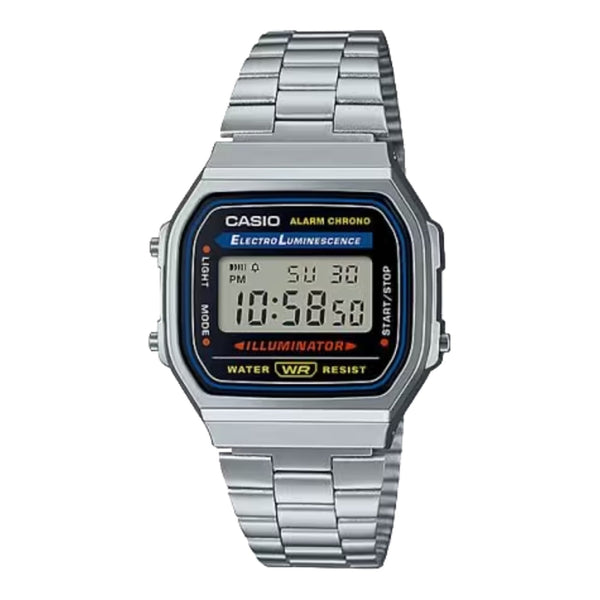 Casio Vintage Digital Stainless Steel Bracelet Watch Silver - A-168WA-1Q