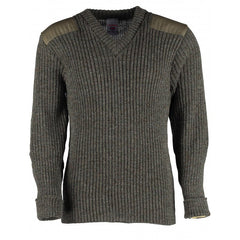 TW Kempton York Woolly Pully Vee Neck Sweater with Patches