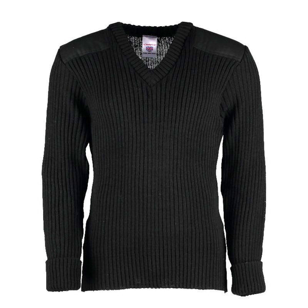 TW Kempton York Woolly Pully Vee Neck Sweater with Patches