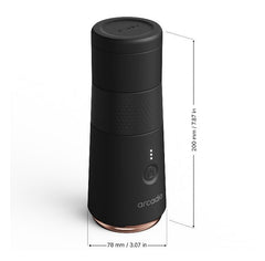Arcadia Go Portable Rechargeable Turkish Coffee Maker, Black, US