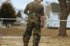 German Flecktarn Wet Weather Suspenders LIKE NEW