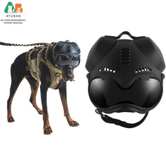ATUBAN Tactical K9 Helmet for German Shepherd and Malinois - Adjustable Dog Helmet Removable Ear Guards,for Breed Working Dogs