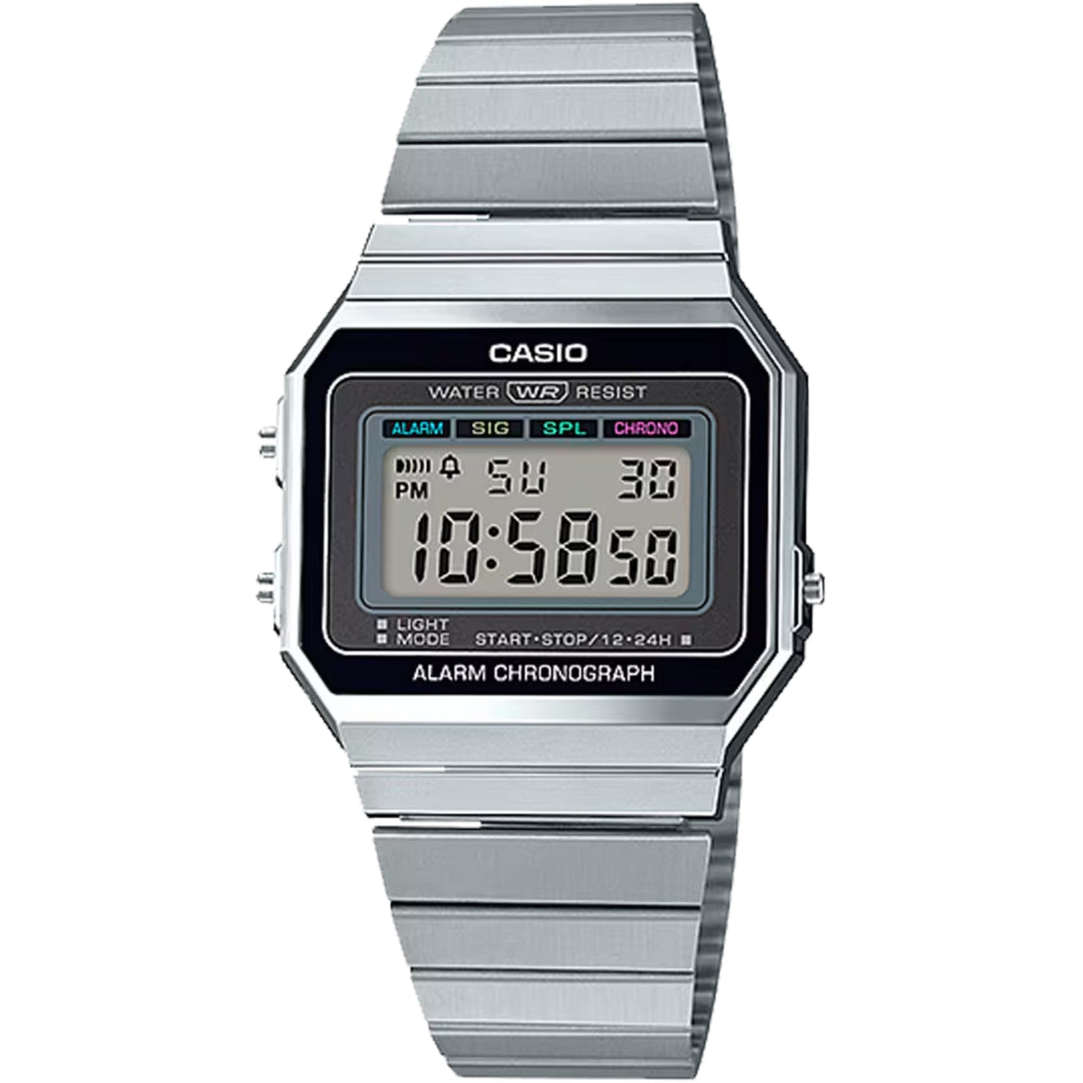 Casio Men's Vintage Stainless Steel Digital Watch Silver - A-700W-1ACF